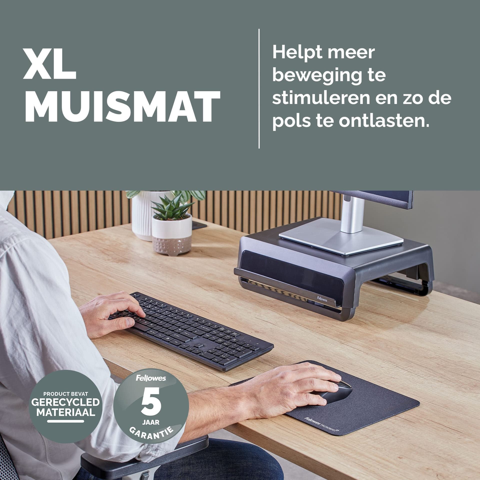 Muismat Fellowes Breyta XL zwart 2
