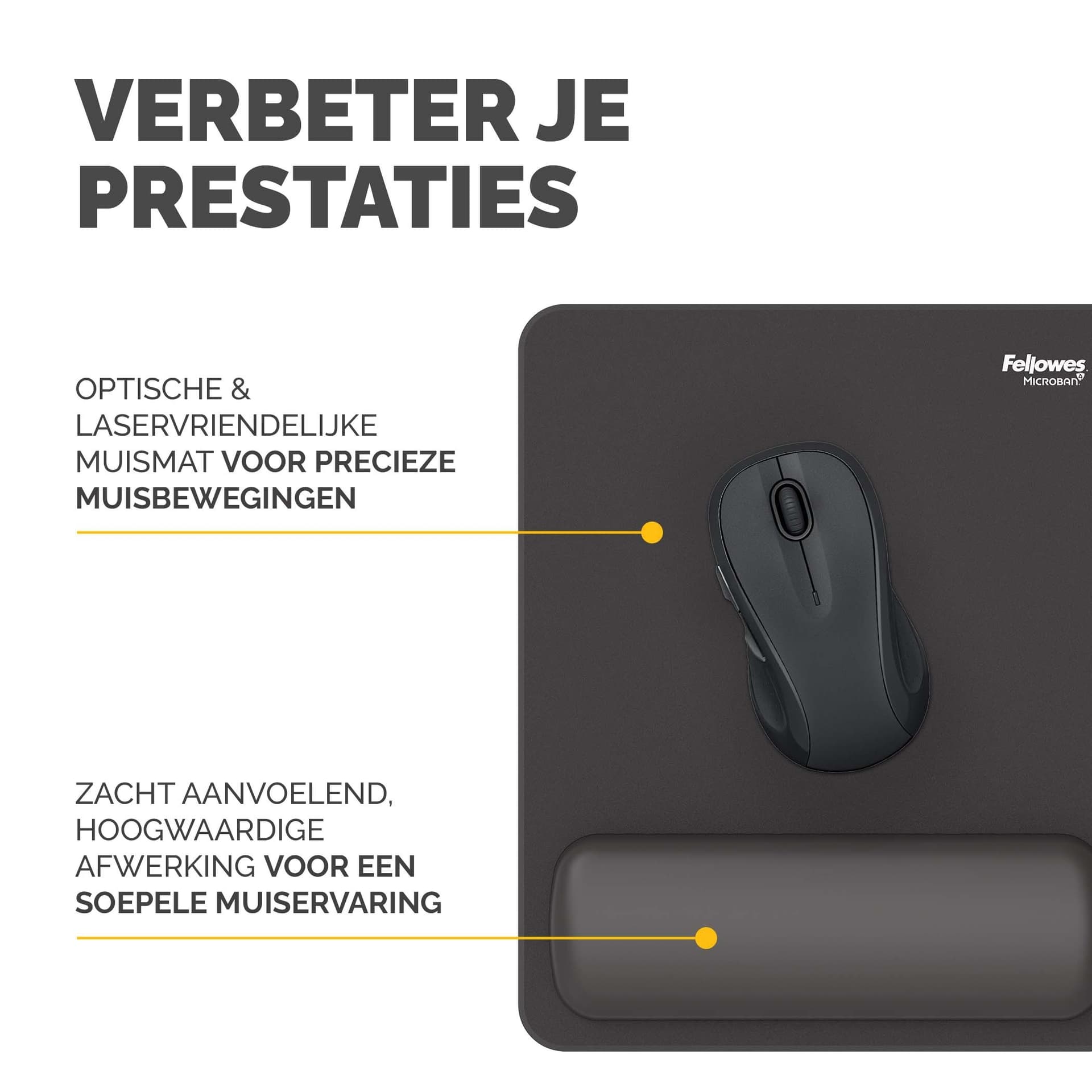 Muismat met polssteun Fellowes Breyta zwart 3