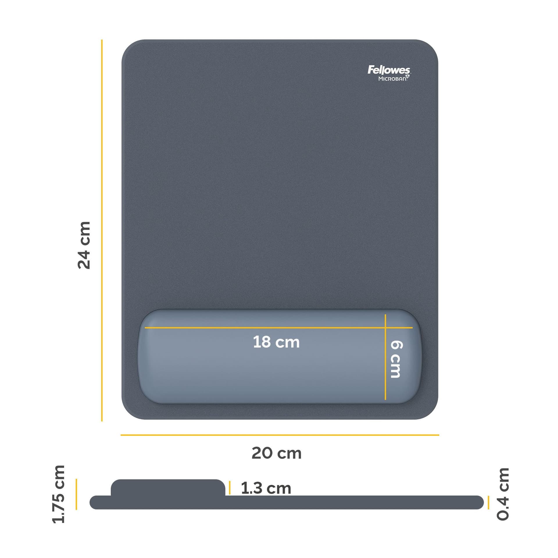 Muismat met polssteun Fellowes Breyta blauw 2