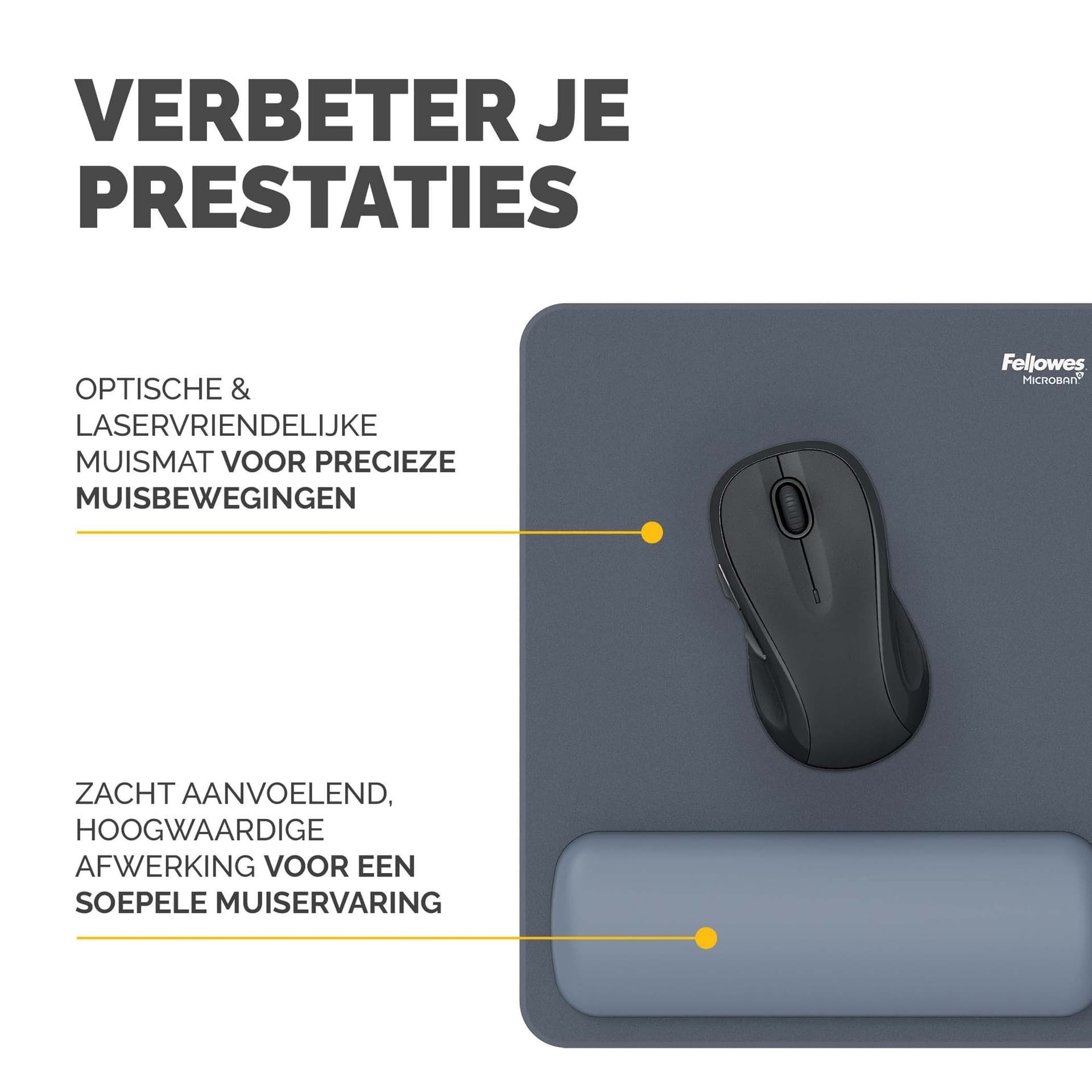 Muismat met polssteun Fellowes Breyta blauw 3