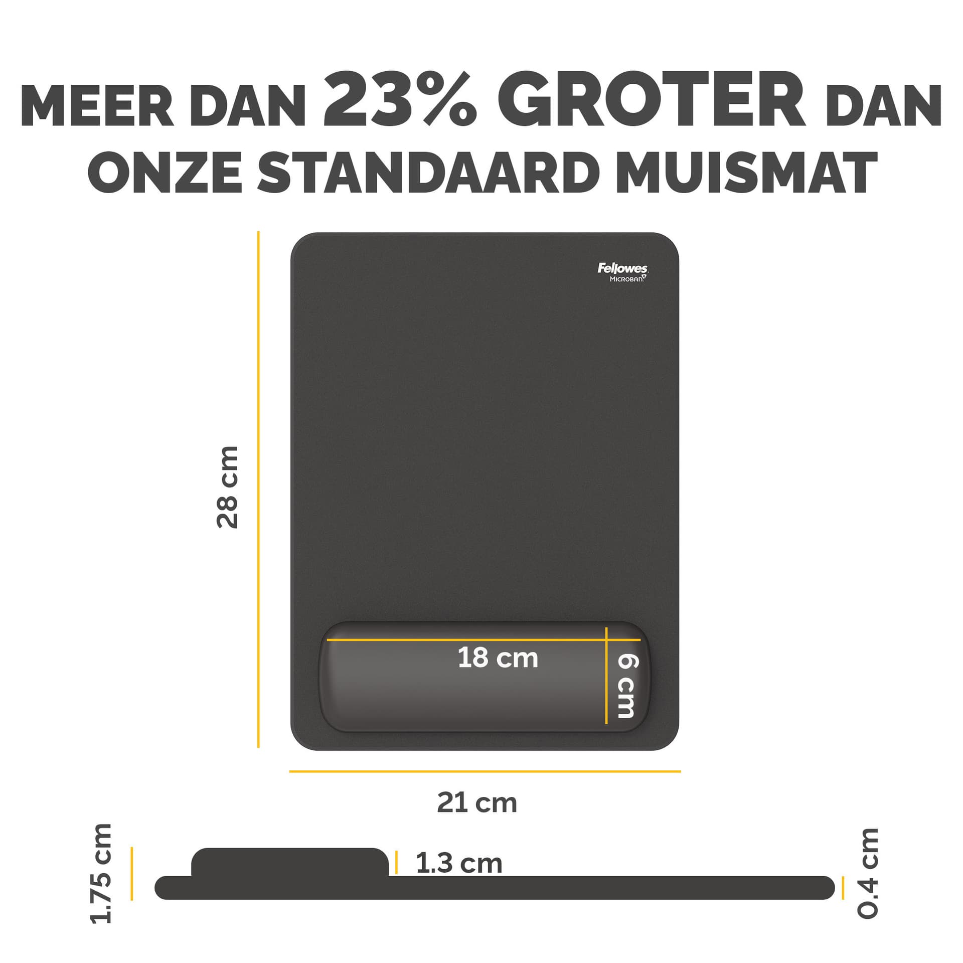 Muismat met polssteun Fellowes Breyta XL zwart 2