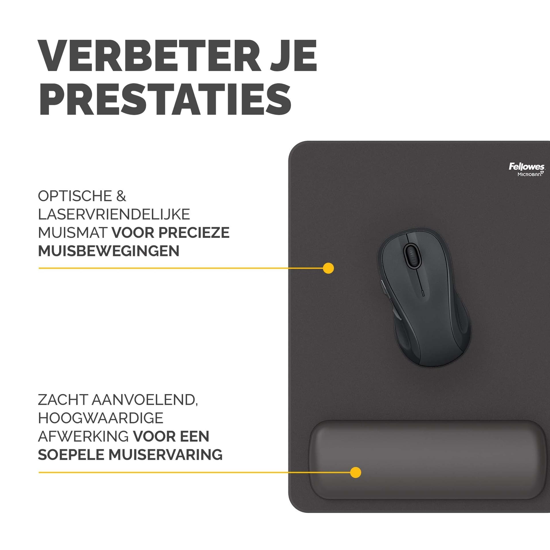 Muismat met polssteun Fellowes Breyta XL zwart 3
