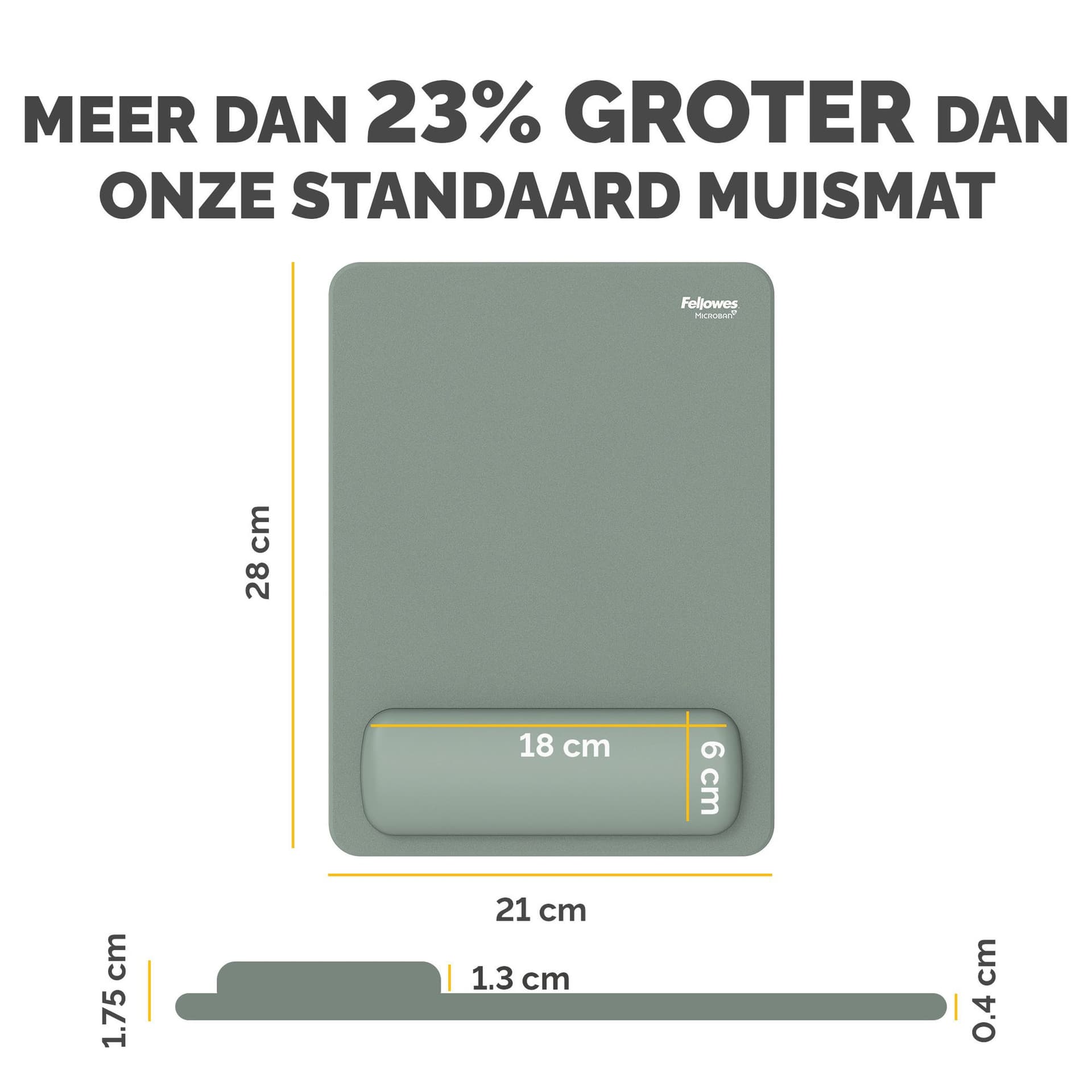 Muismat met polssteun Fellowes Breyta XL saliegroen 2