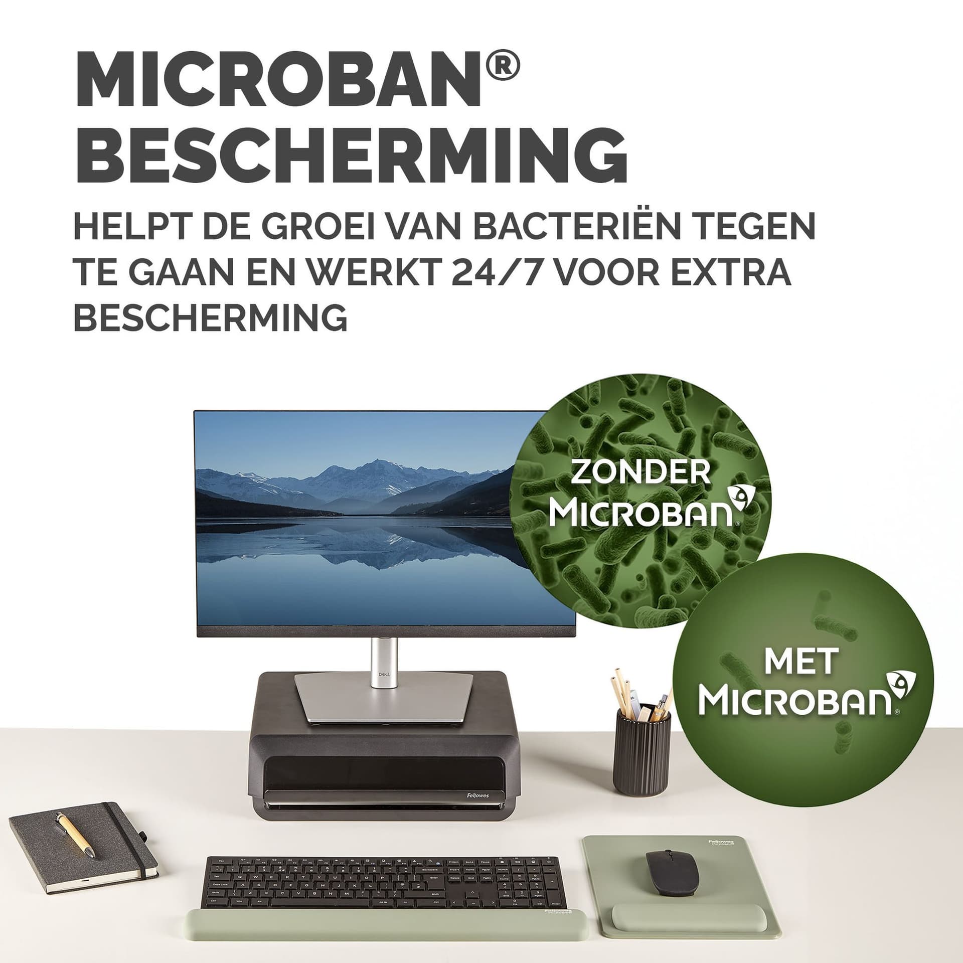 Muismat met polssteun Fellowes Breyta XL saliegroen 5