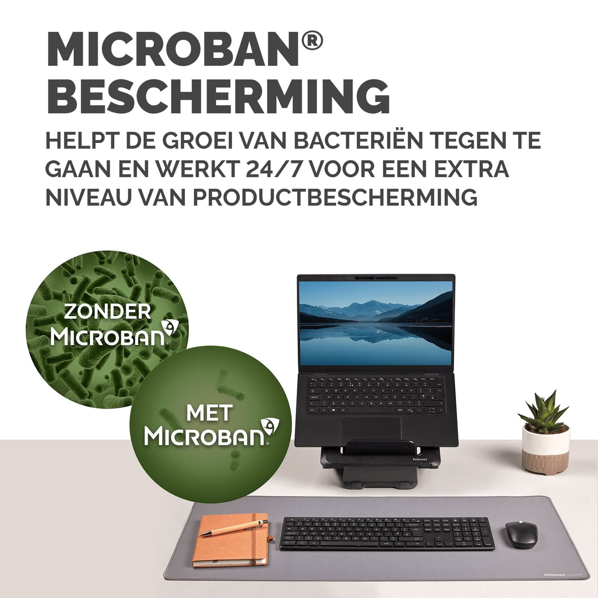 Bureau-onderlegger Fellowes Breyta grijs 3