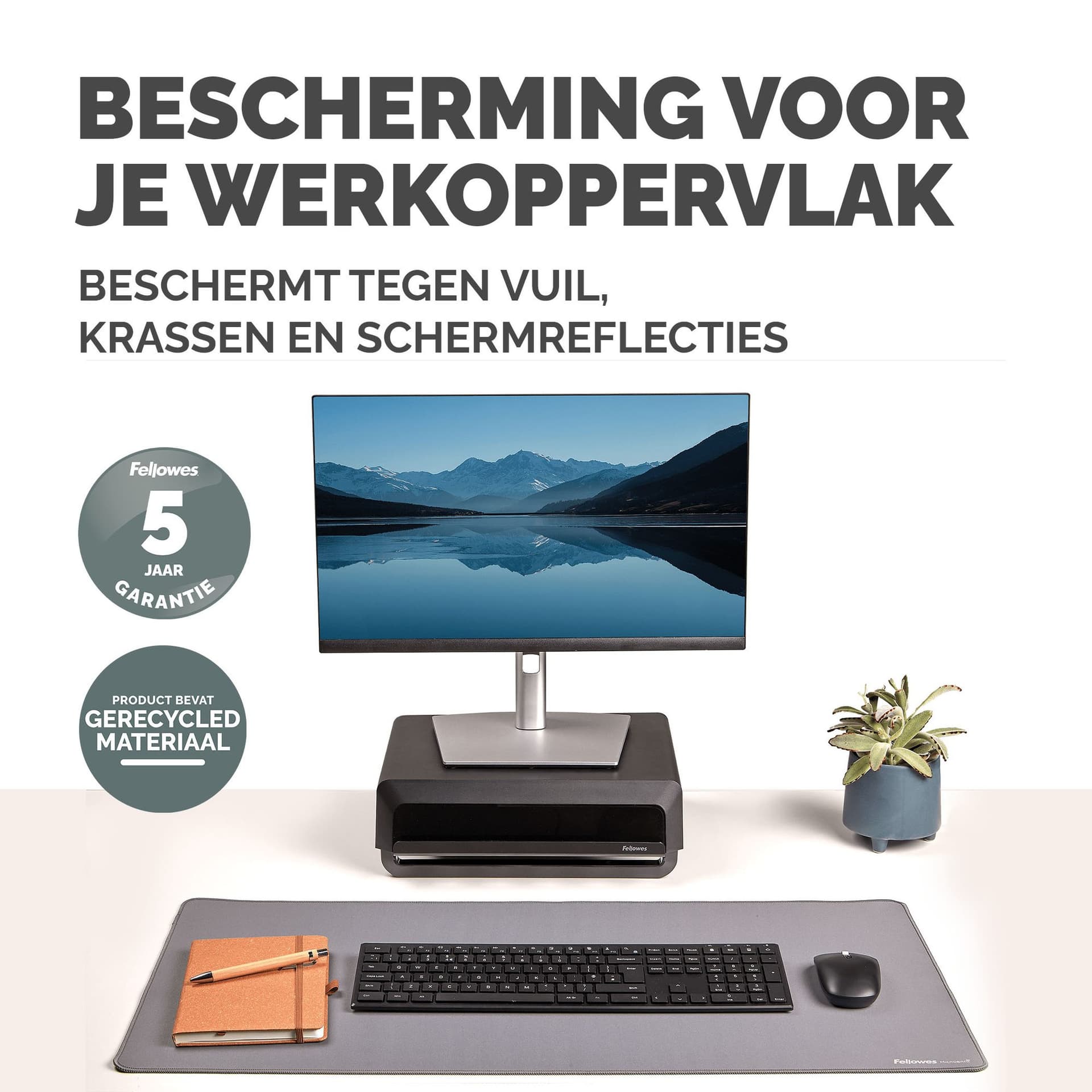 Bureau-onderlegger Fellowes Breyta grijs 5