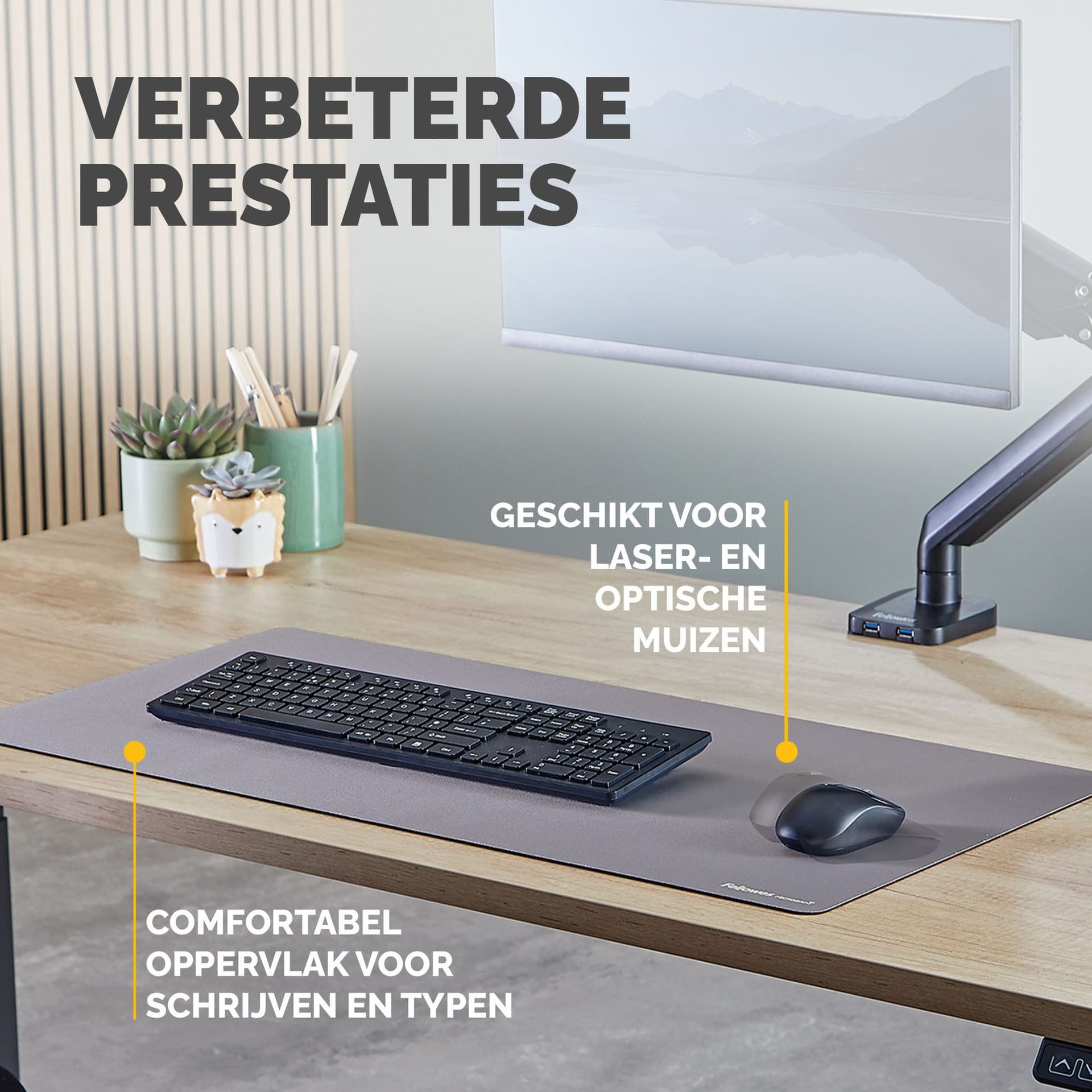 Bureau-onderlegger Fellowes Breyta grijs 6
