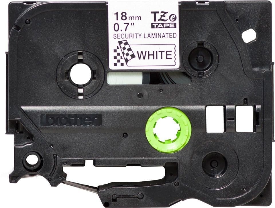 Labeltape Brother P-touch TZe-SE4 veiligheidstape 18mm zwart op wit 2
