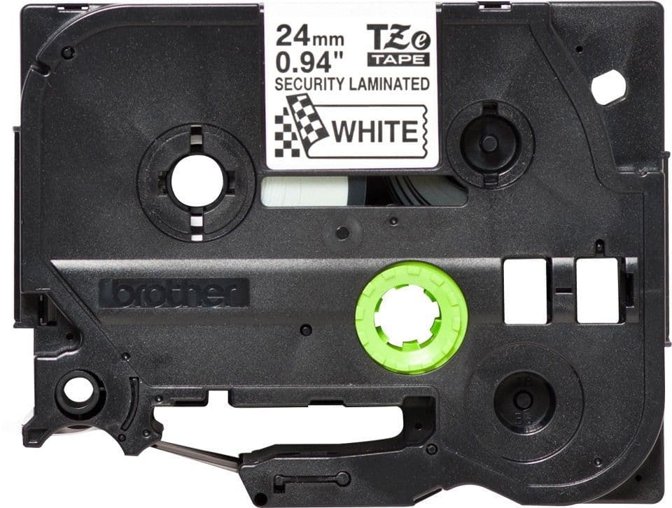 Labeltape Brother P-touch TZe-SE5 veiligheidstape 24mm zwart op wit 2