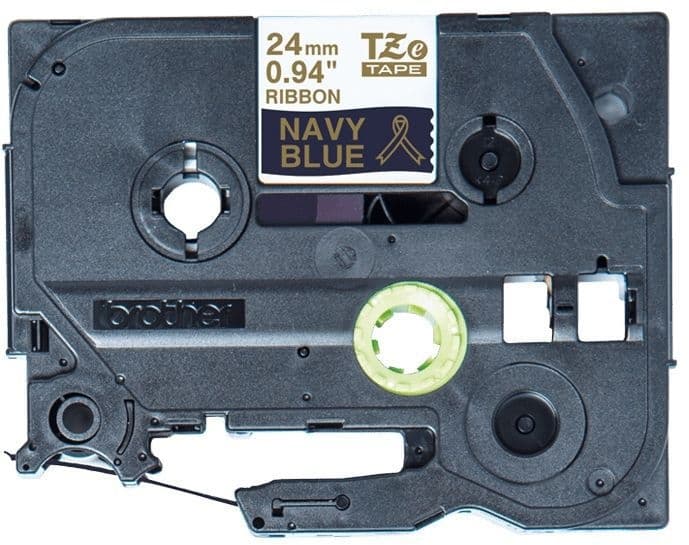 Labeltape Brother P-touch TZe-RN54 24mm goud op marineblauw