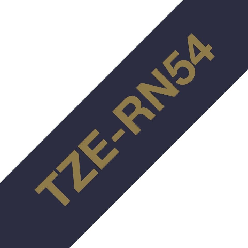 Labeltape Brother P-touch TZe-RN54 24mm goud op marineblauw 2