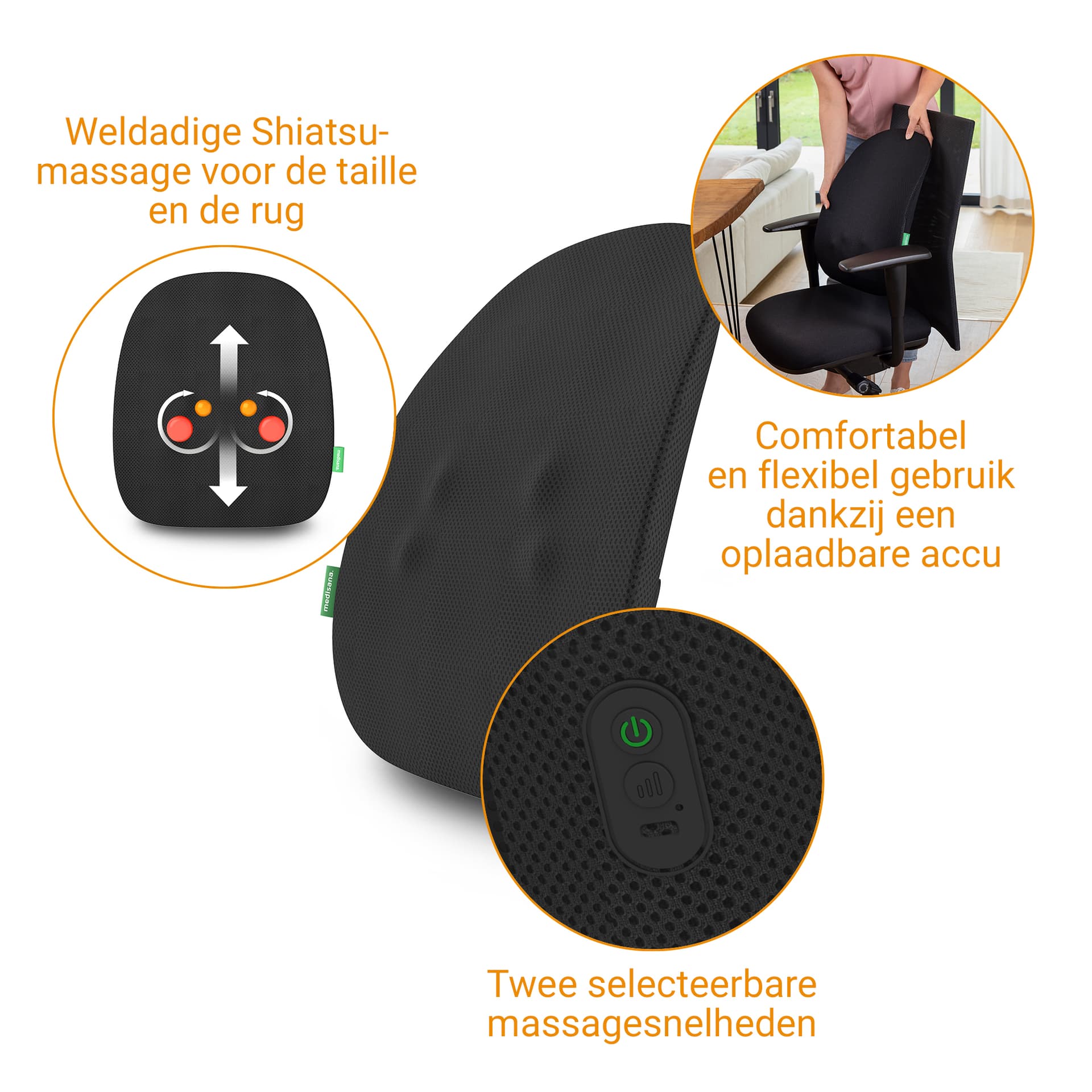 Shiatsu massagekussen Medisana MC 500  (draadloos) 3