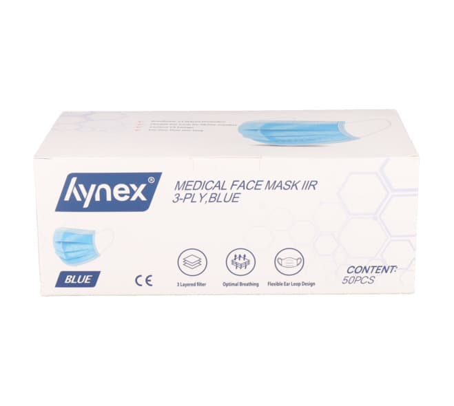 Mondmasker Hynex IIR 3-laags blauw 50 stuks 2