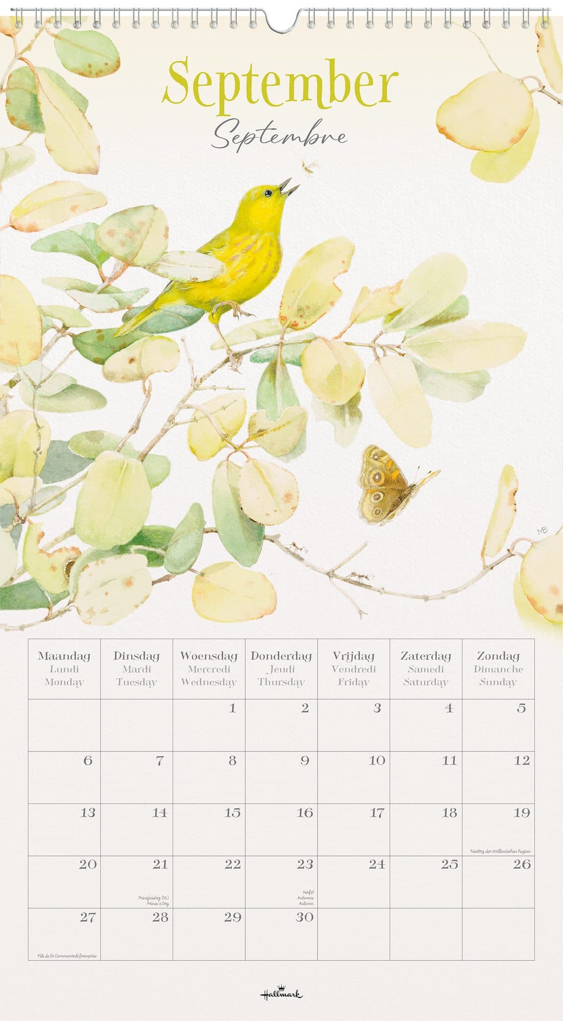 Maandkalender 2027 Marjolein Bastin 280x500mm internationaal 3