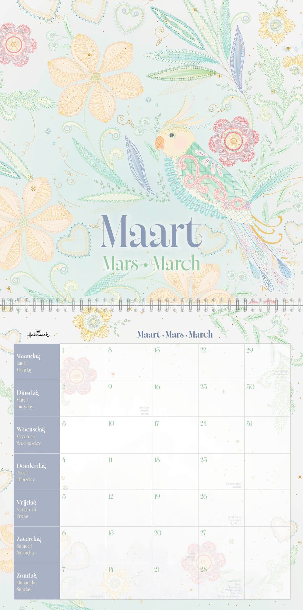 Maandkalender 2027 Turnowsky 290x290mm internationaal 3