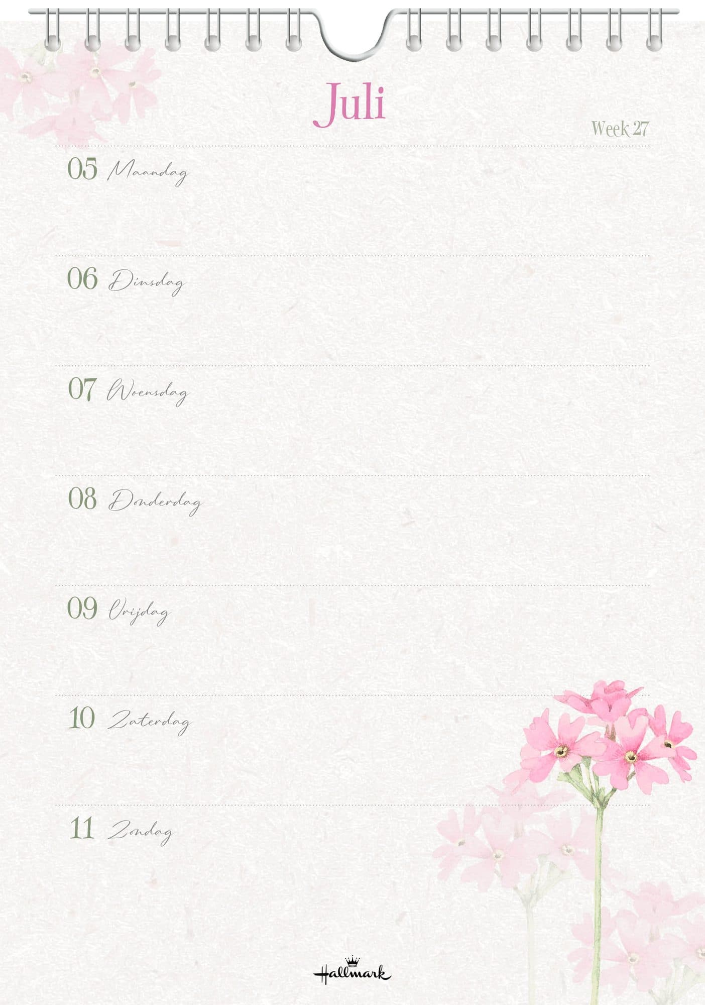 Weekkalender 2027 Marjolein Bastin 165x230mm nederlands 3
