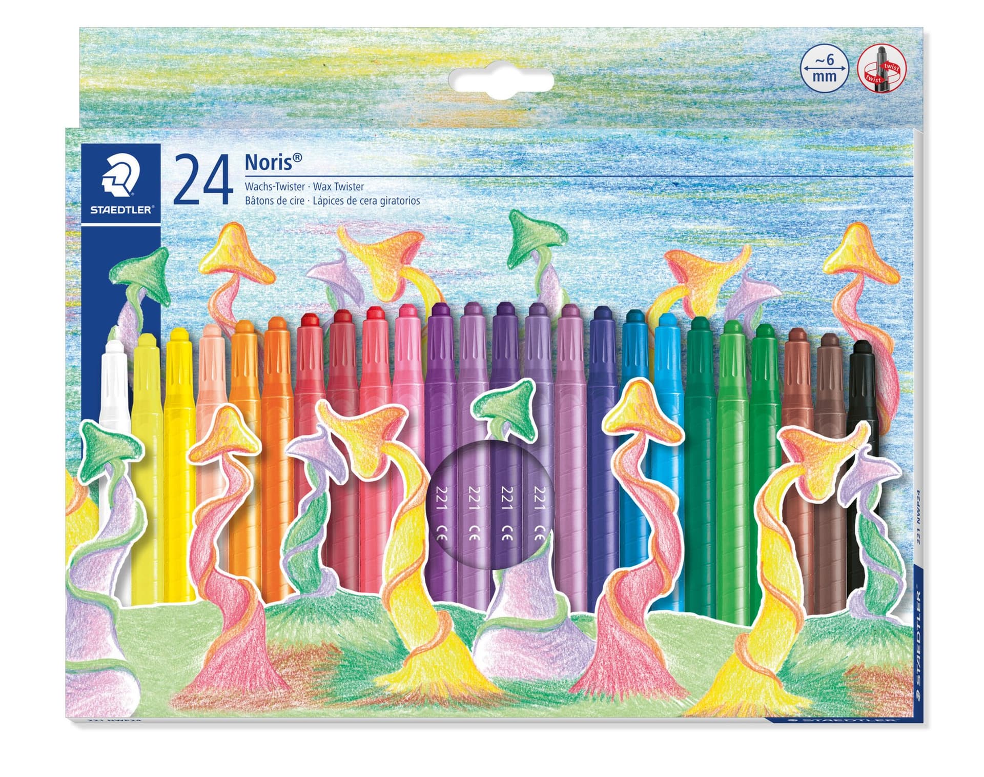 Waxpotlood Staedtler Noris twister set à 24 kleuren