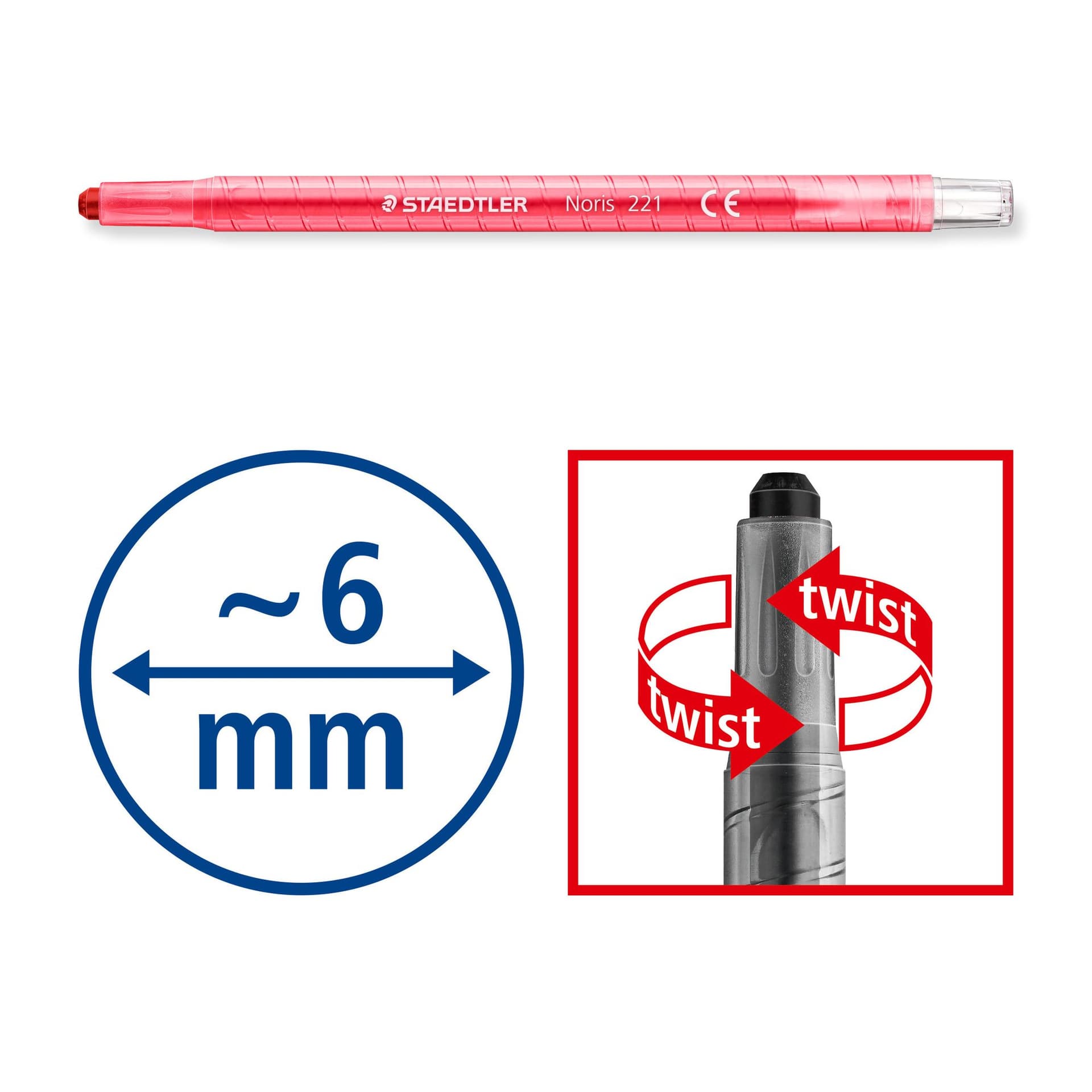 Waxpotlood Staedtler Noris twister set à 12 kleuren 5