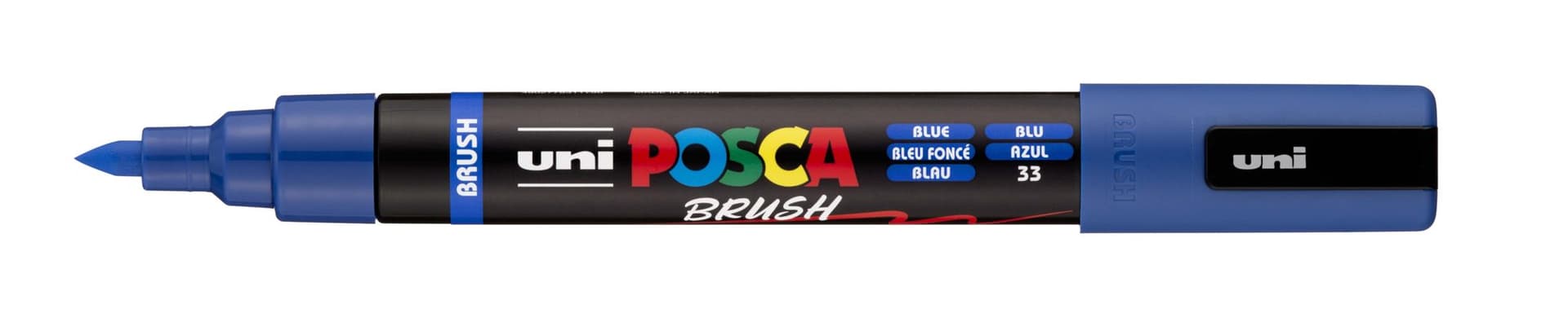 Paintmarker Uni POSCA PC-5BR brushpunt medium donkerblauw