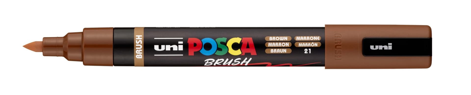 Paintmarker Uni POSCA PC-5BR brushpunt medium bruin