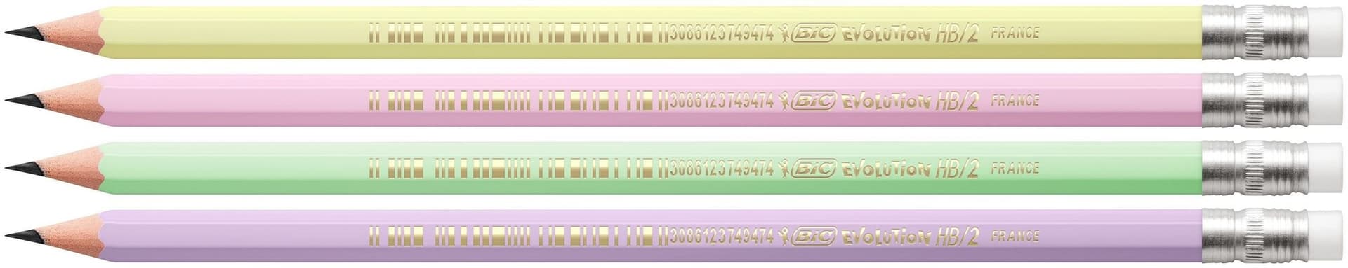 Potlood Bic HB met gom pastel assorti 5
