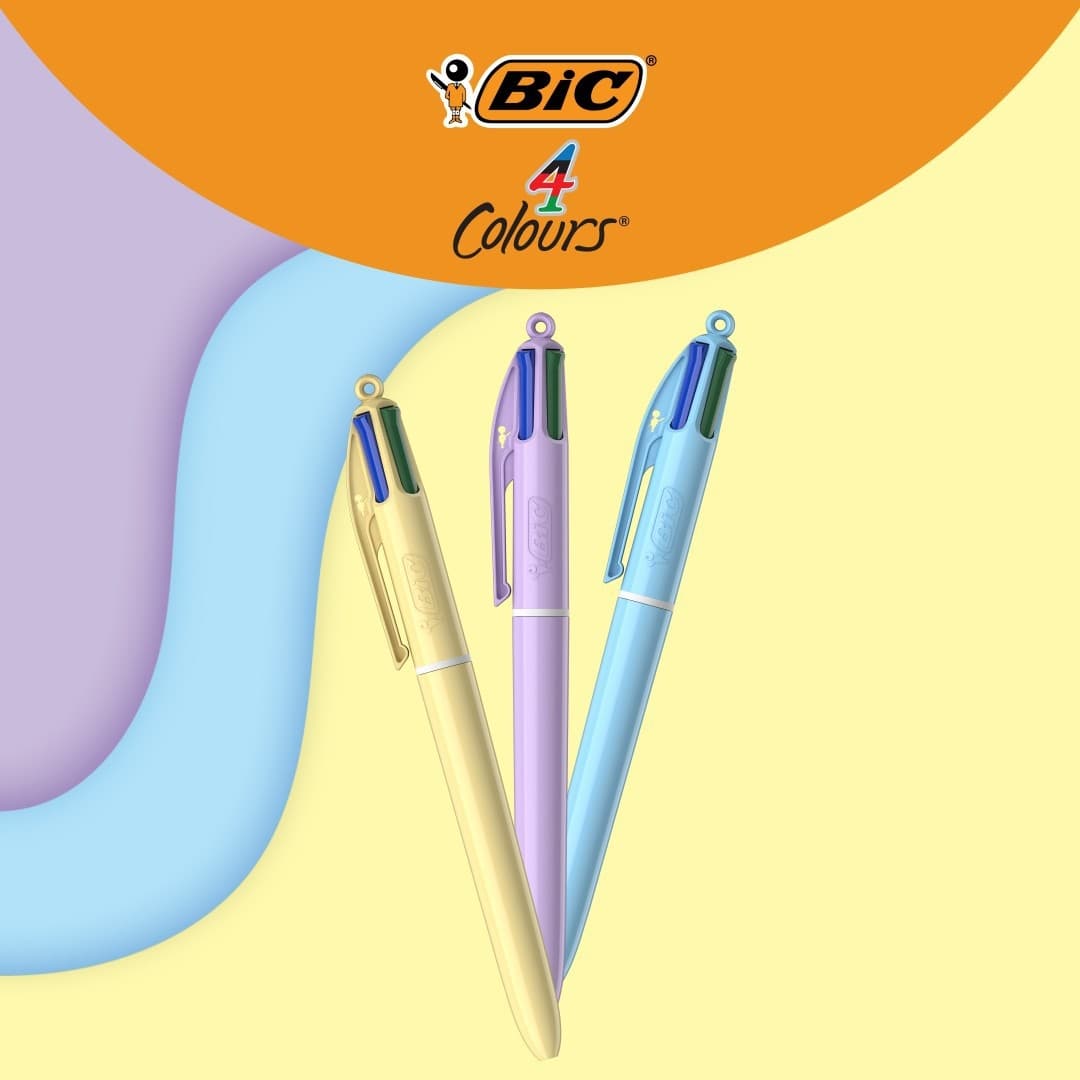 4-Kleuren balpen Bic medium pastel assorti 2