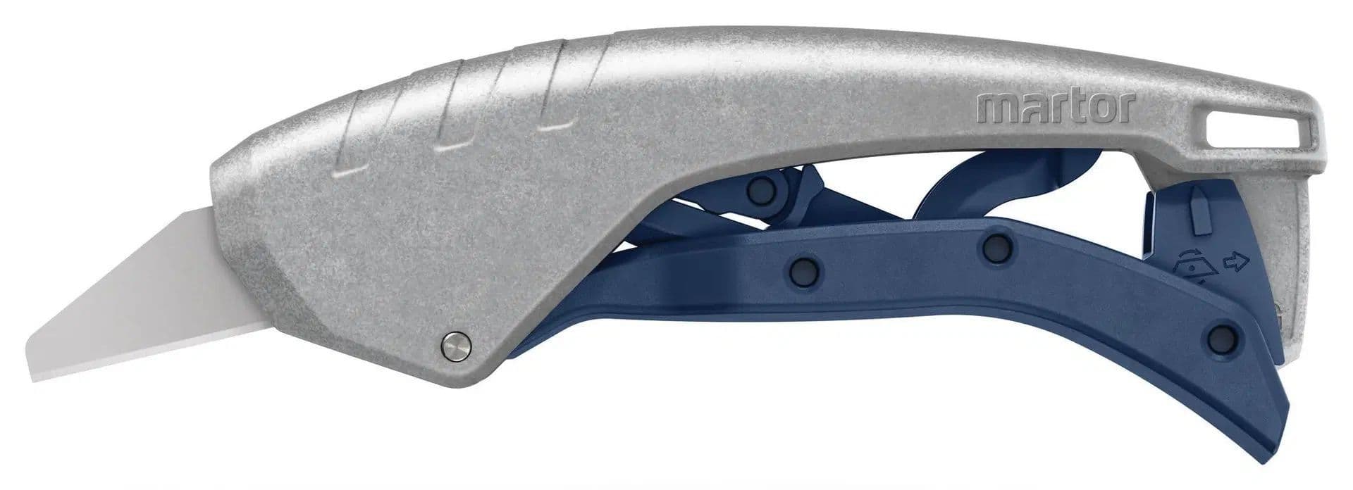 Veiligheidsmes Martor Secunorm 610 XDR trapezium 18mm met holster zilver 2