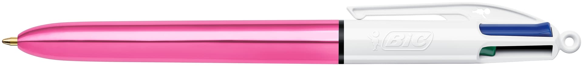 4-Kleuren balpen Bic Shine medium roze à 12 stuks 2