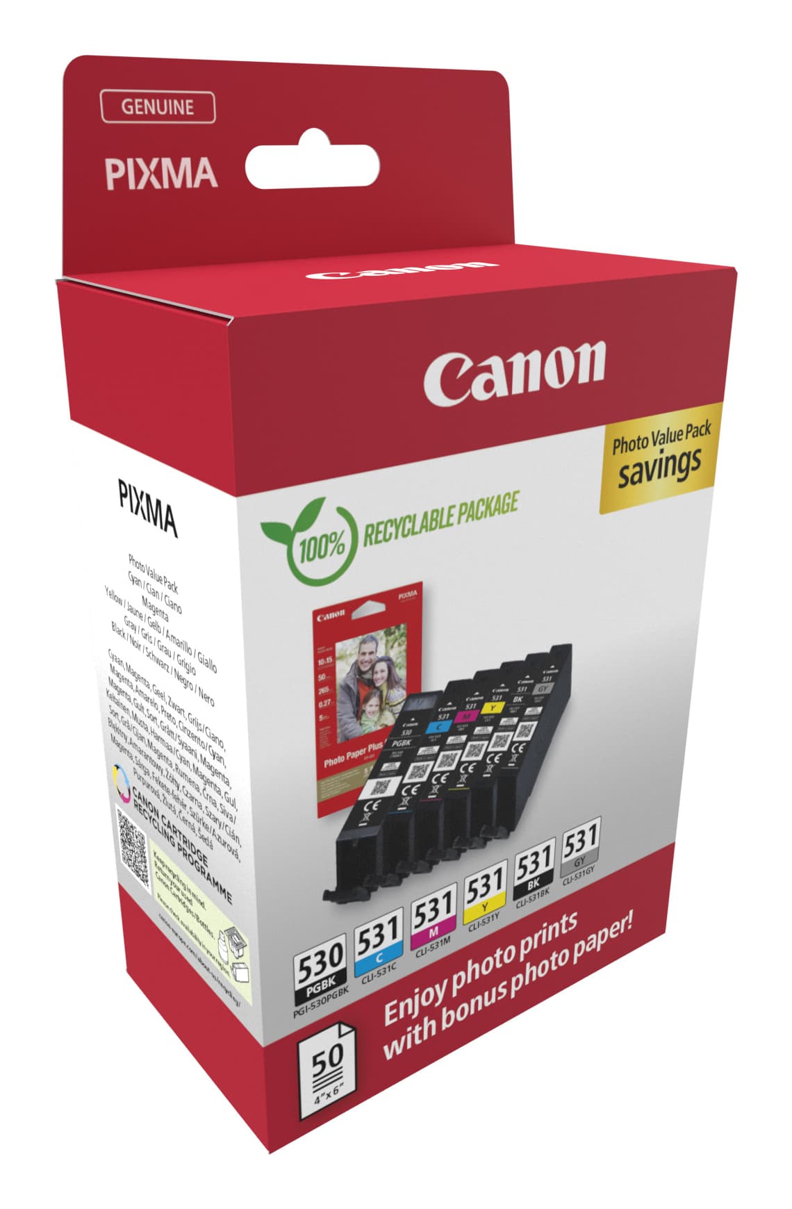 Inktcartridge Canon PGI-530 CLI-531 2 x zwart + 4 kleuren 2