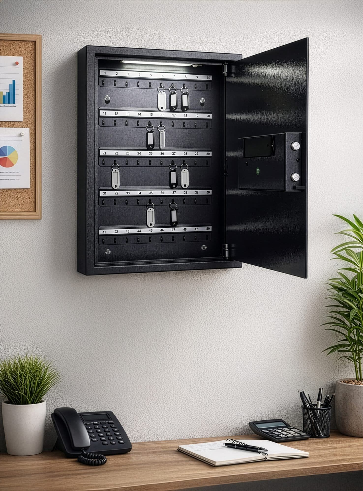Sleutelkast Pavo High security Smart 50 haken 550x380x100mm 7