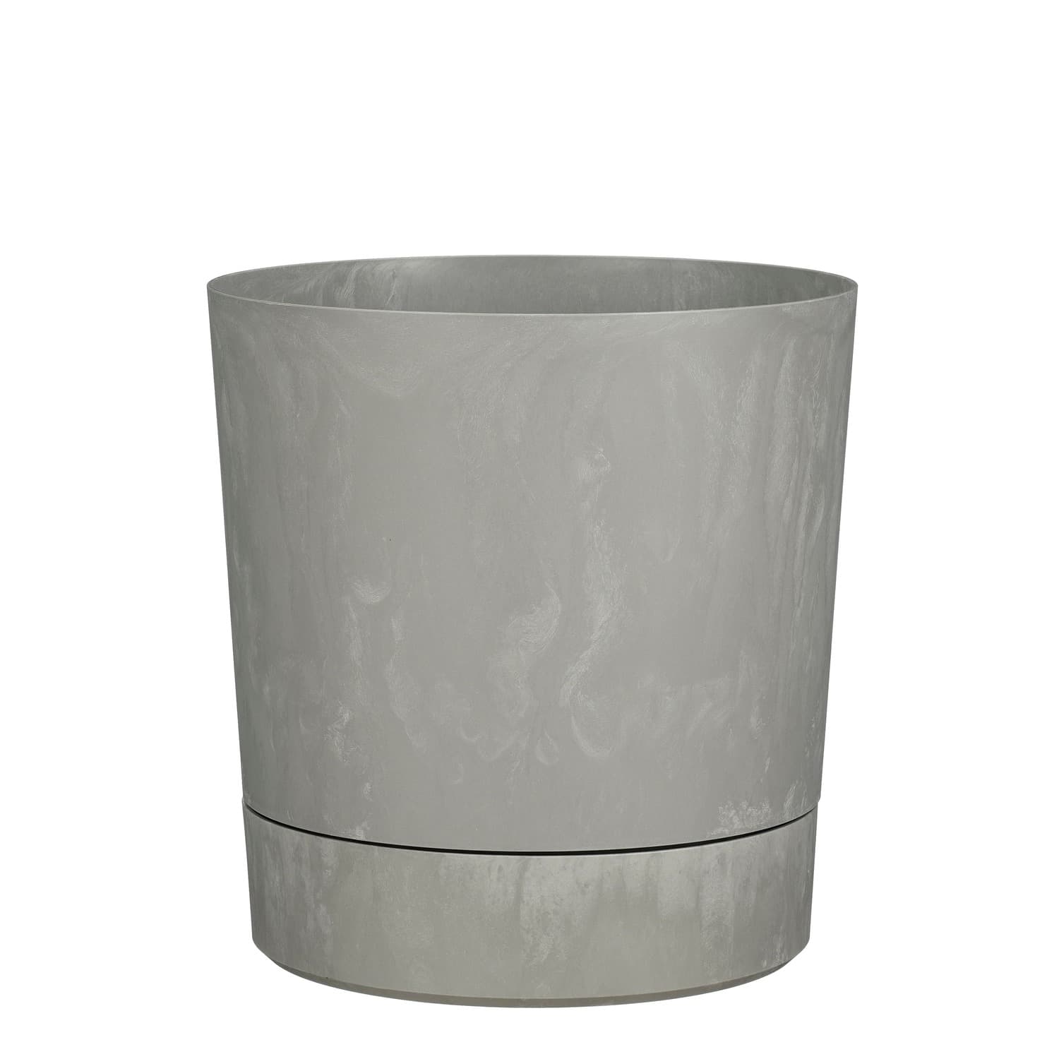 Plantenpot Mica Coco met schotel rond hoogte 23,5 Ø22,5 cm grijs