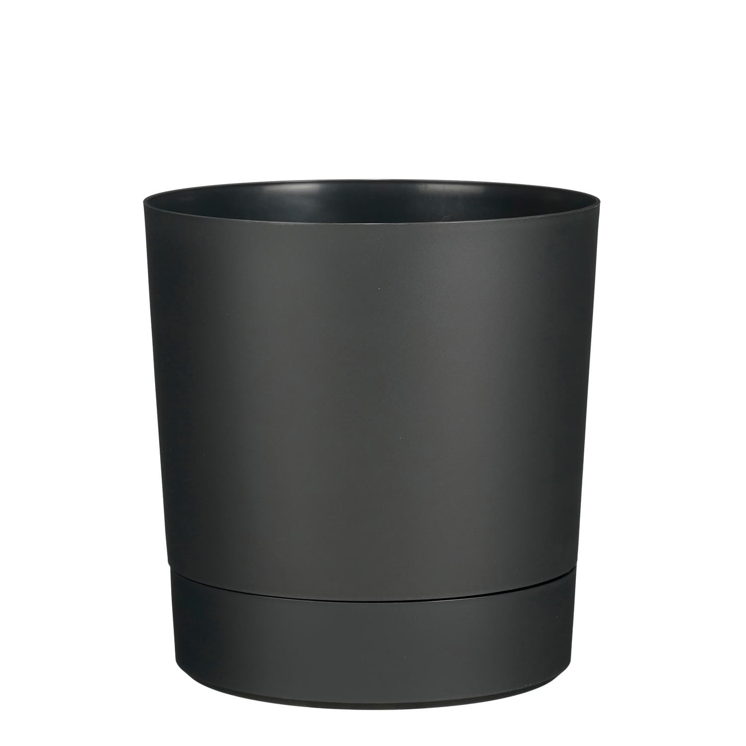 Plantenpot Mica Coco met schotel rond hoogte 23,5 Ø22,5 cm antraciet