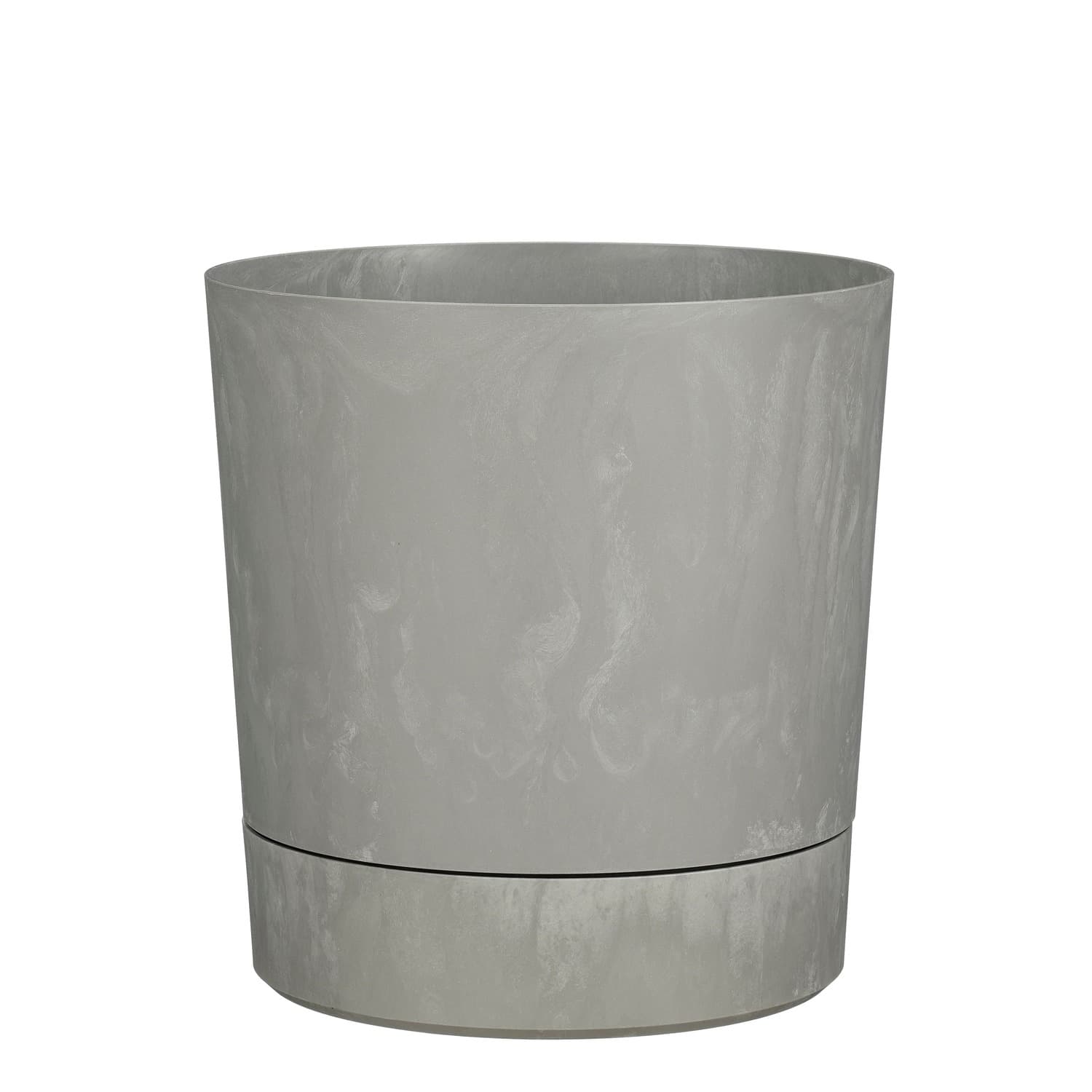 Plantenpot Mica Coco met schotel rond hoogte 29,5 Ø28 cm grijs