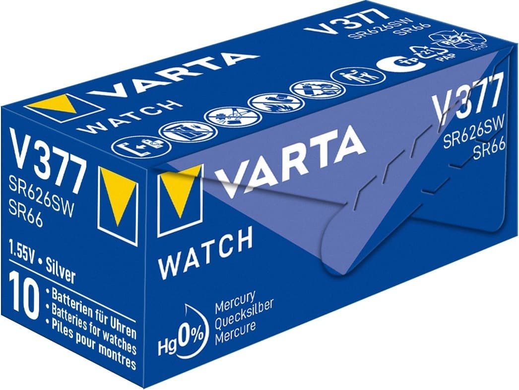 Batterij VARTA knoopcel 1x V377/SR66 zilver 3