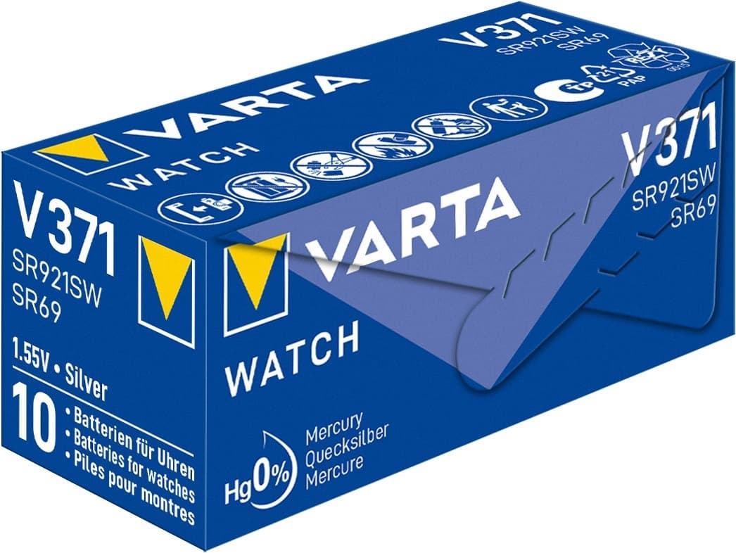 Batterij VARTA knoopcel 1x V371/SR69 zilver 3