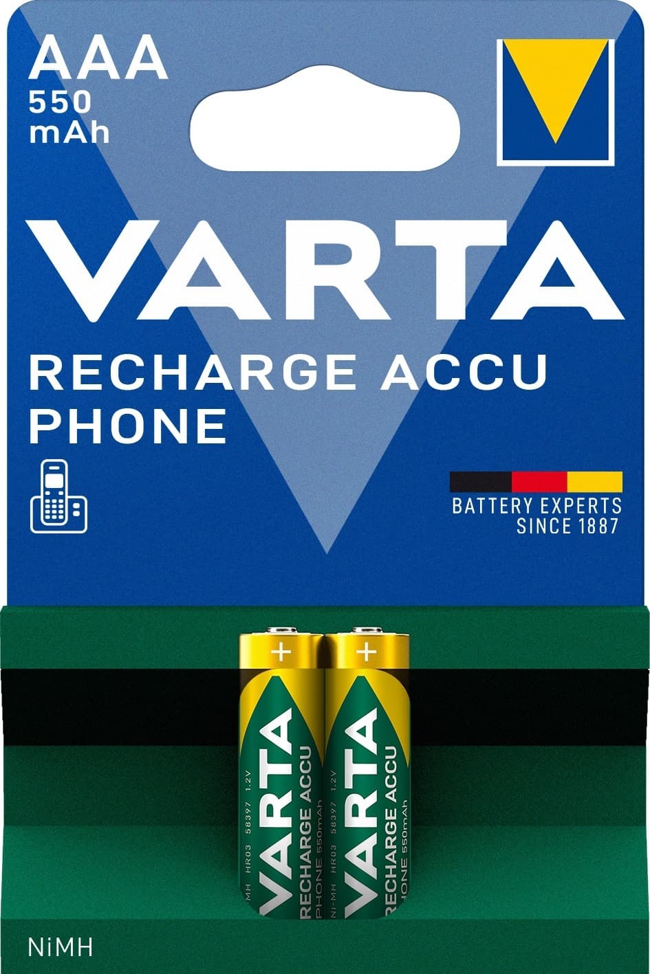 Batterij VARTA oplaadbaar Accu Phone 2x AAA 550mAh