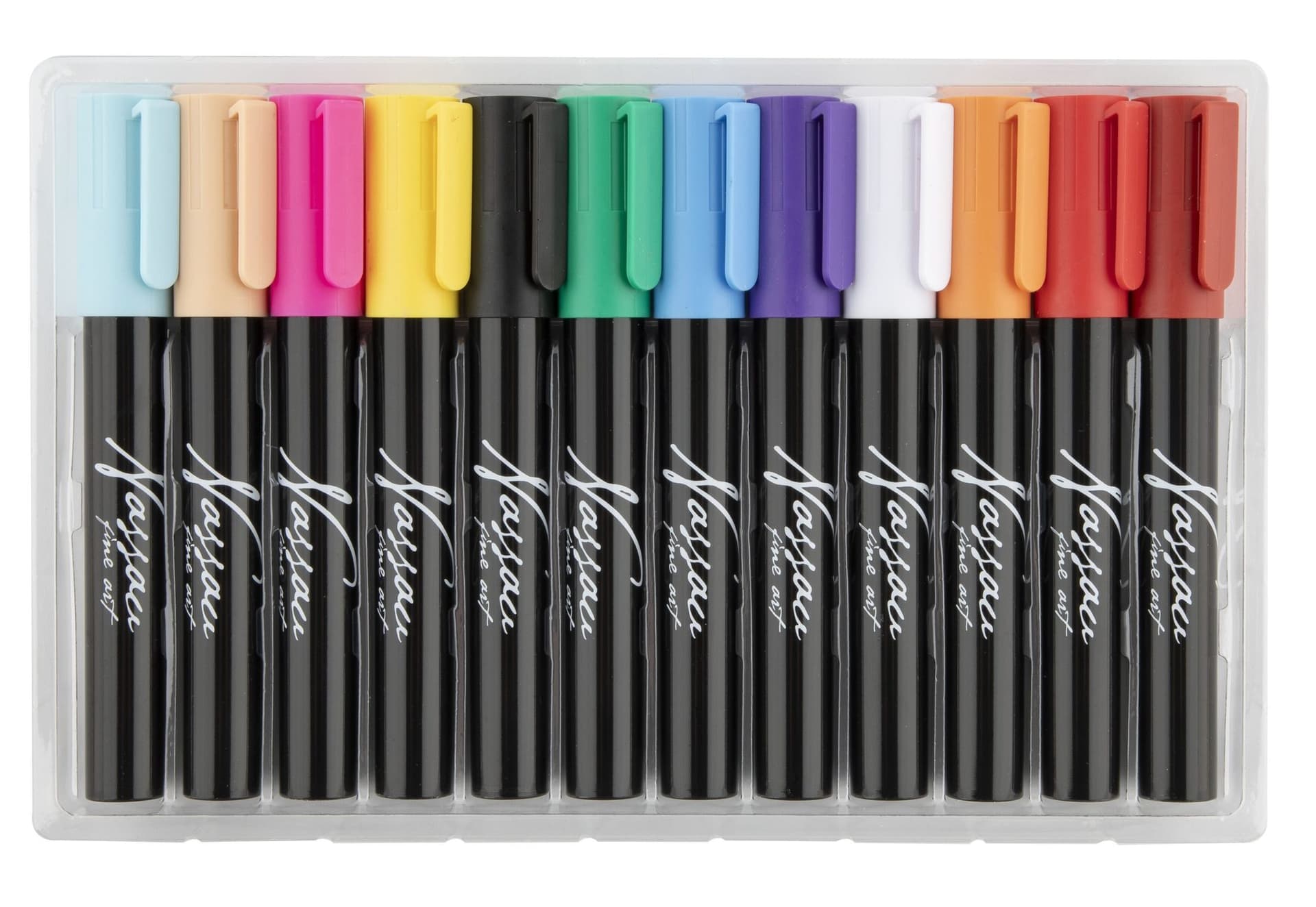 Krijt en raammarkers Nassau set à 12 kleuren 2