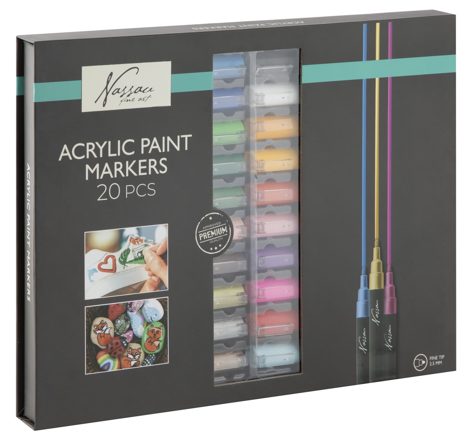 Acrylmarker Nassau set à 20 kleuren