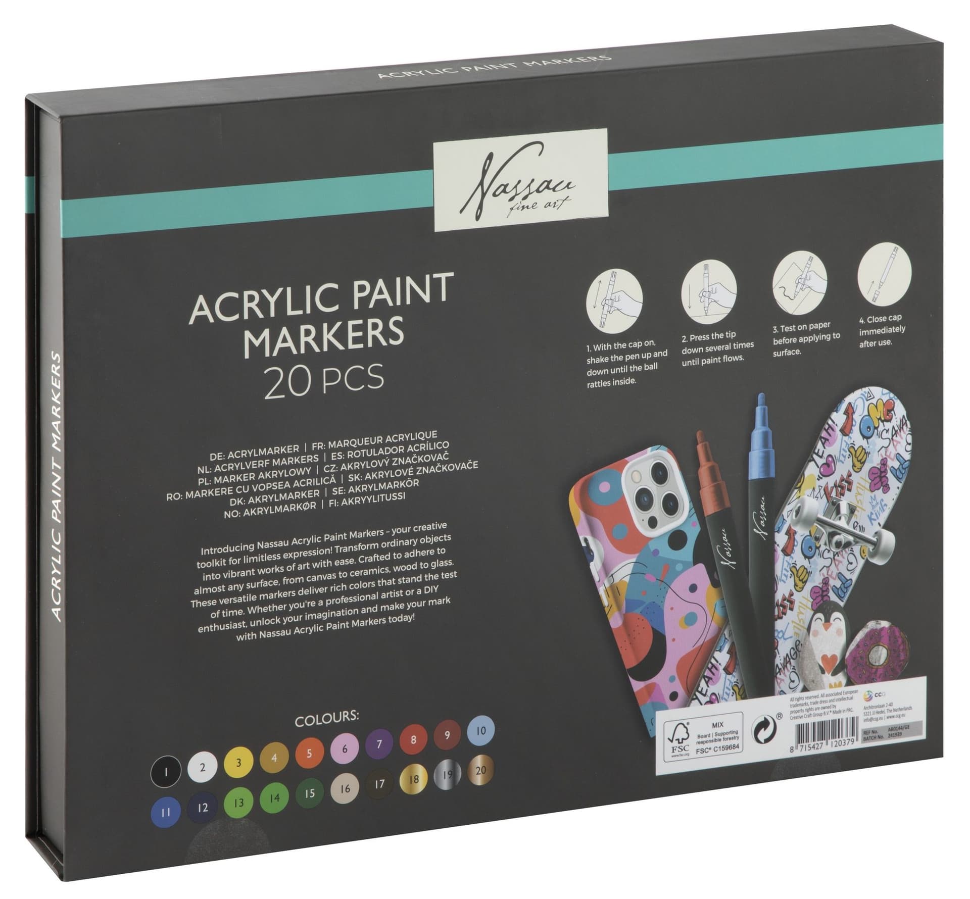 Acrylmarker Nassau set à 20 kleuren 4