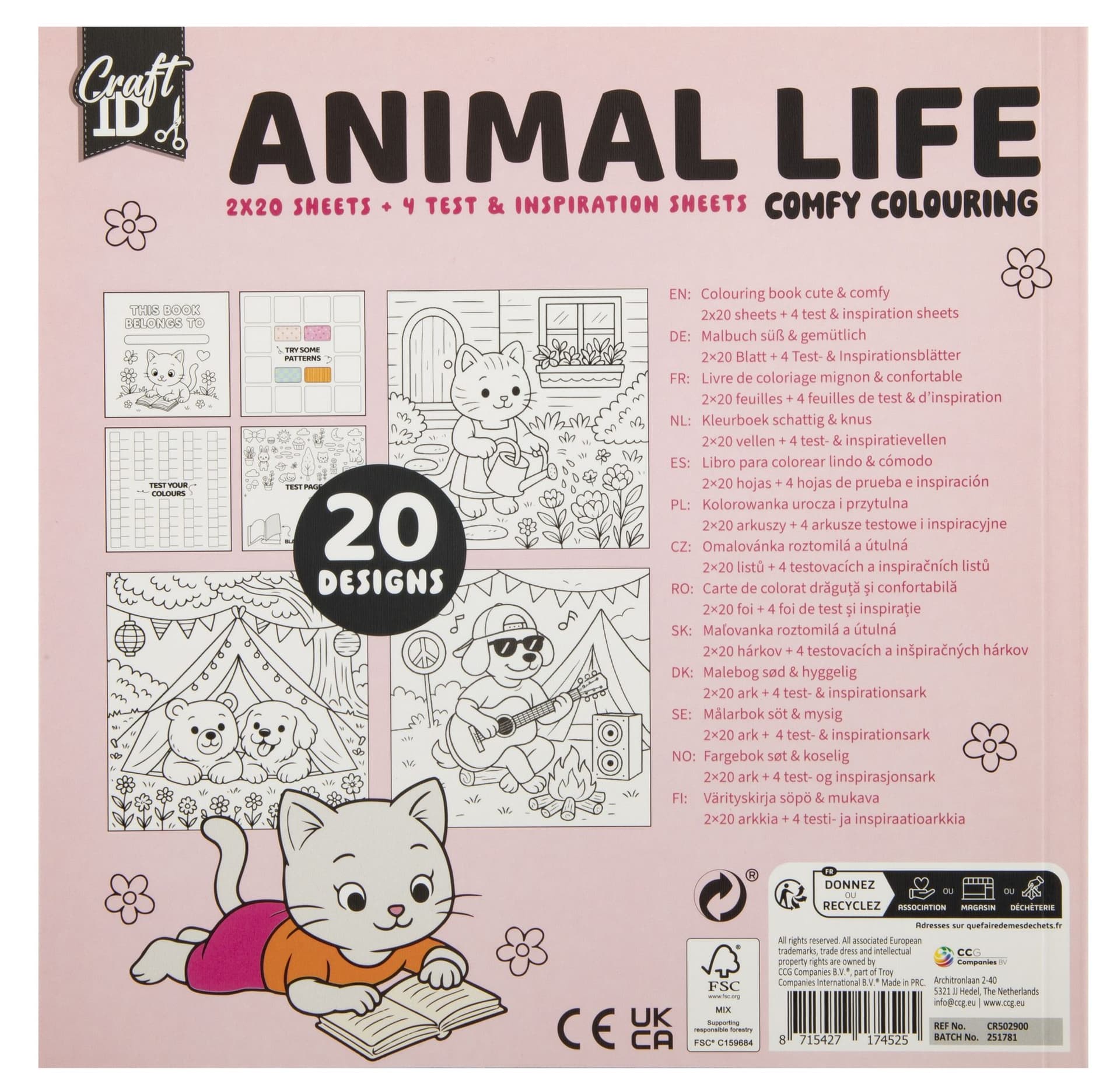 Kleurboek Craft ID Cute & Comfy 20c20cm 4 stuks assorti 2