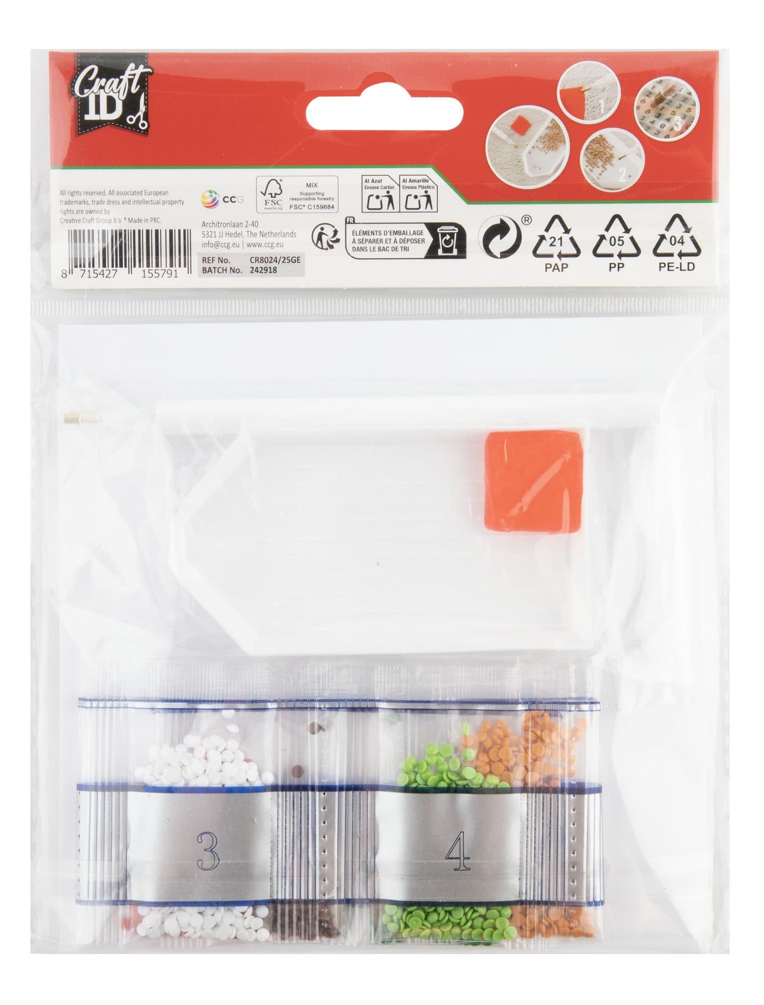Diamondpaintingkaarten Craft ID Kerst 13x13cm 2 stuks assorti 2