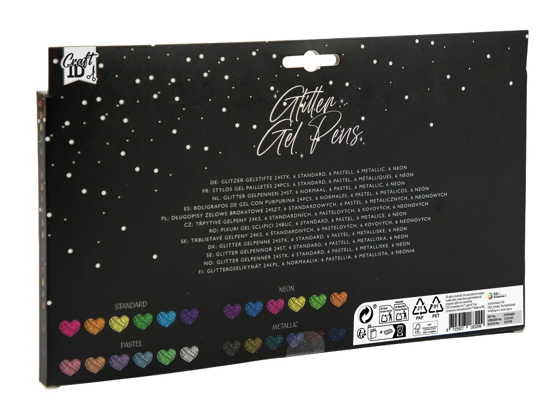 Gelpennen Craft ID glitter set à 24 kleuren 2