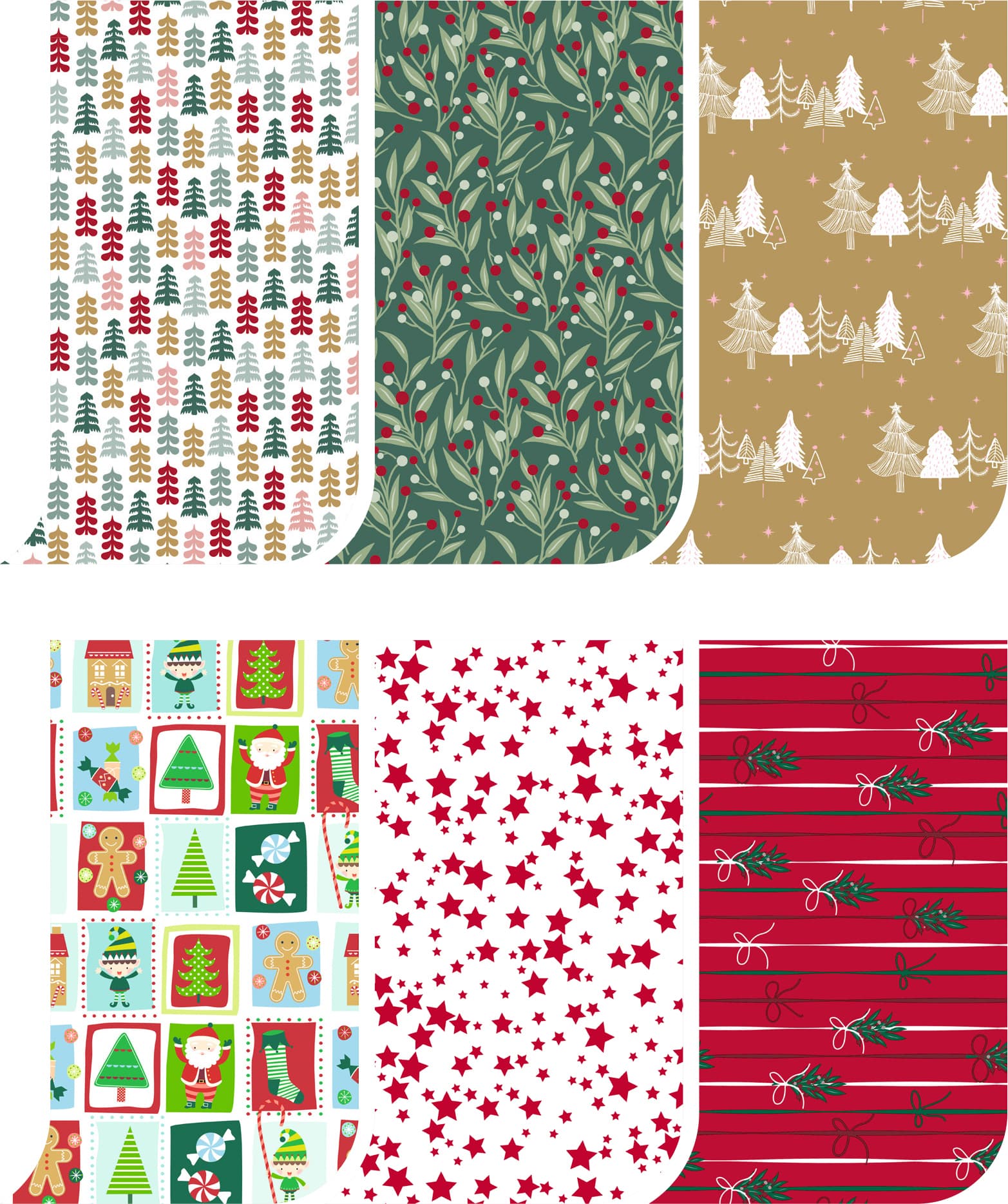 Inpakpapier Kerst 500x70cm assorti 2