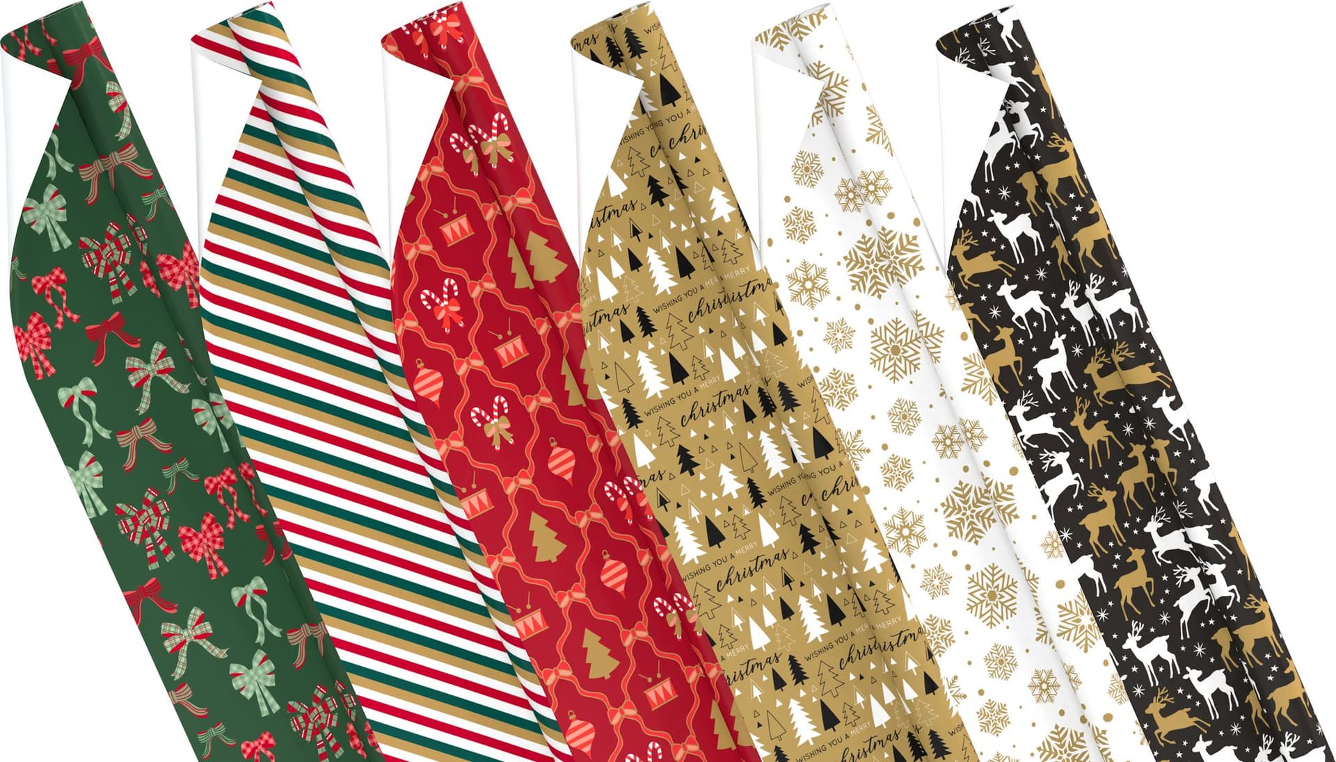 Inpakpapier Kerst 200x70cm set à 3 rol+stickervel 2