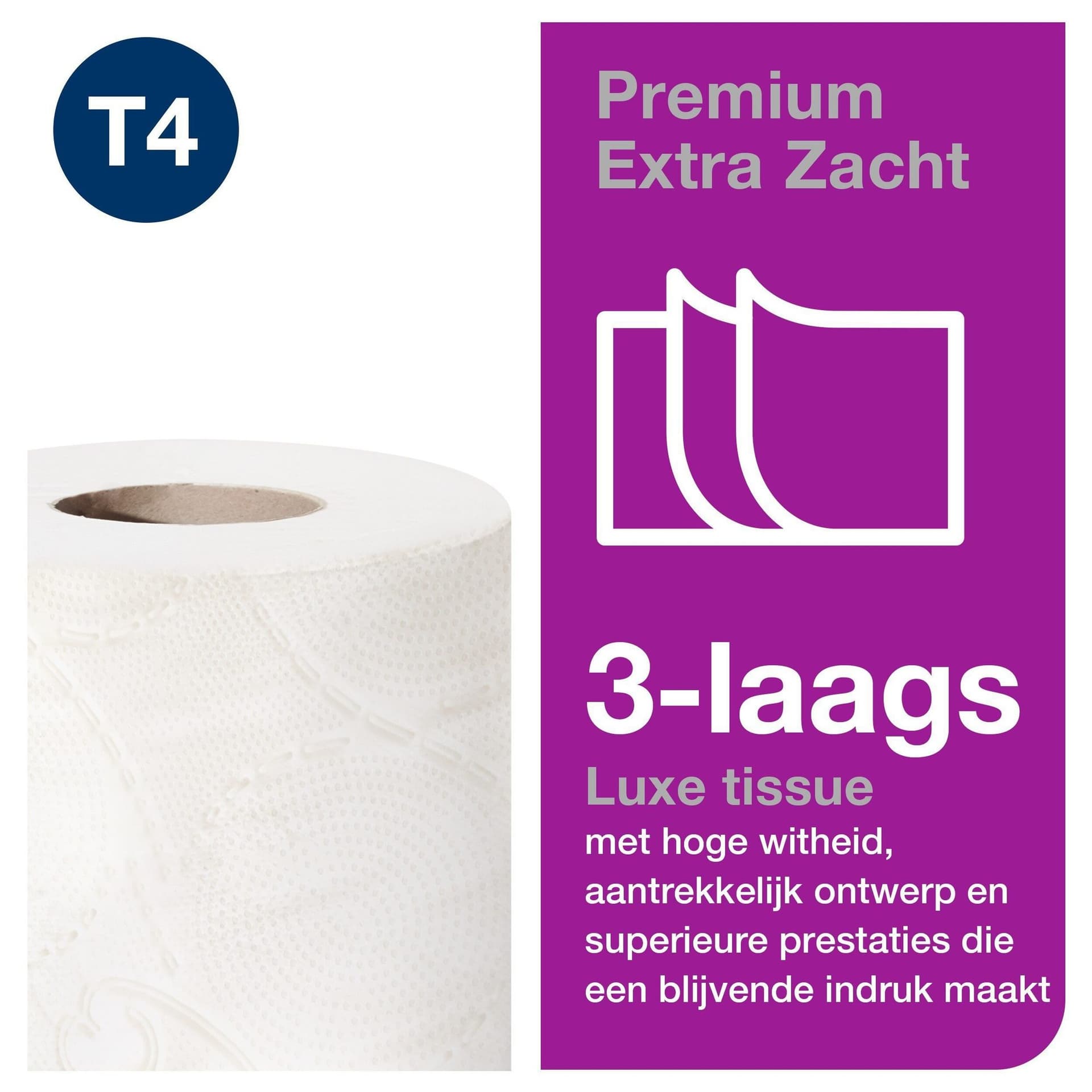 Toiletpapier Tork T4 Premium 3-laags 56x155 vel wit 110319 3