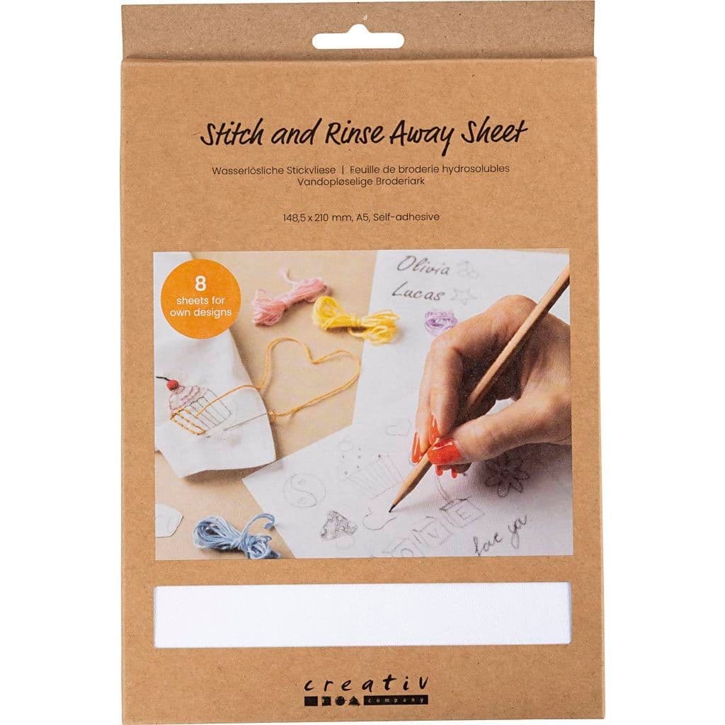 Borduurpapier Creativ Company A5 blister à 8 vellen wit