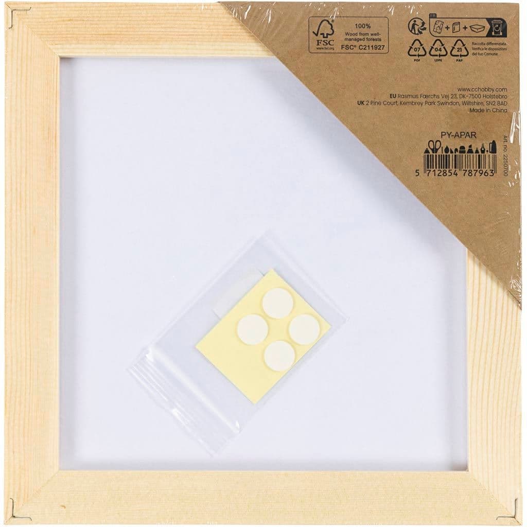 Canvaspaneel Creativ Company met lijst 158x158mm wit 2