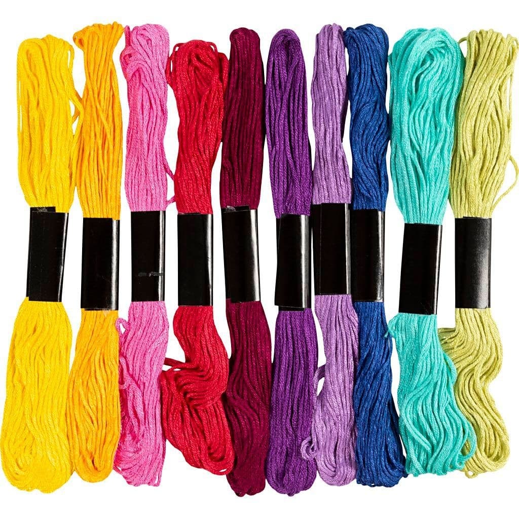 Borduurgaren Creativ Company 8mx1mm set à 10 kleuren 2