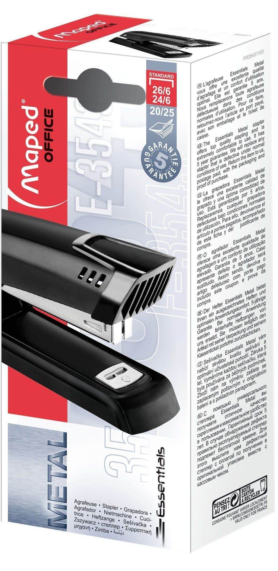 Nietmachine Essentials metal 24/6-26/6 halfstrip