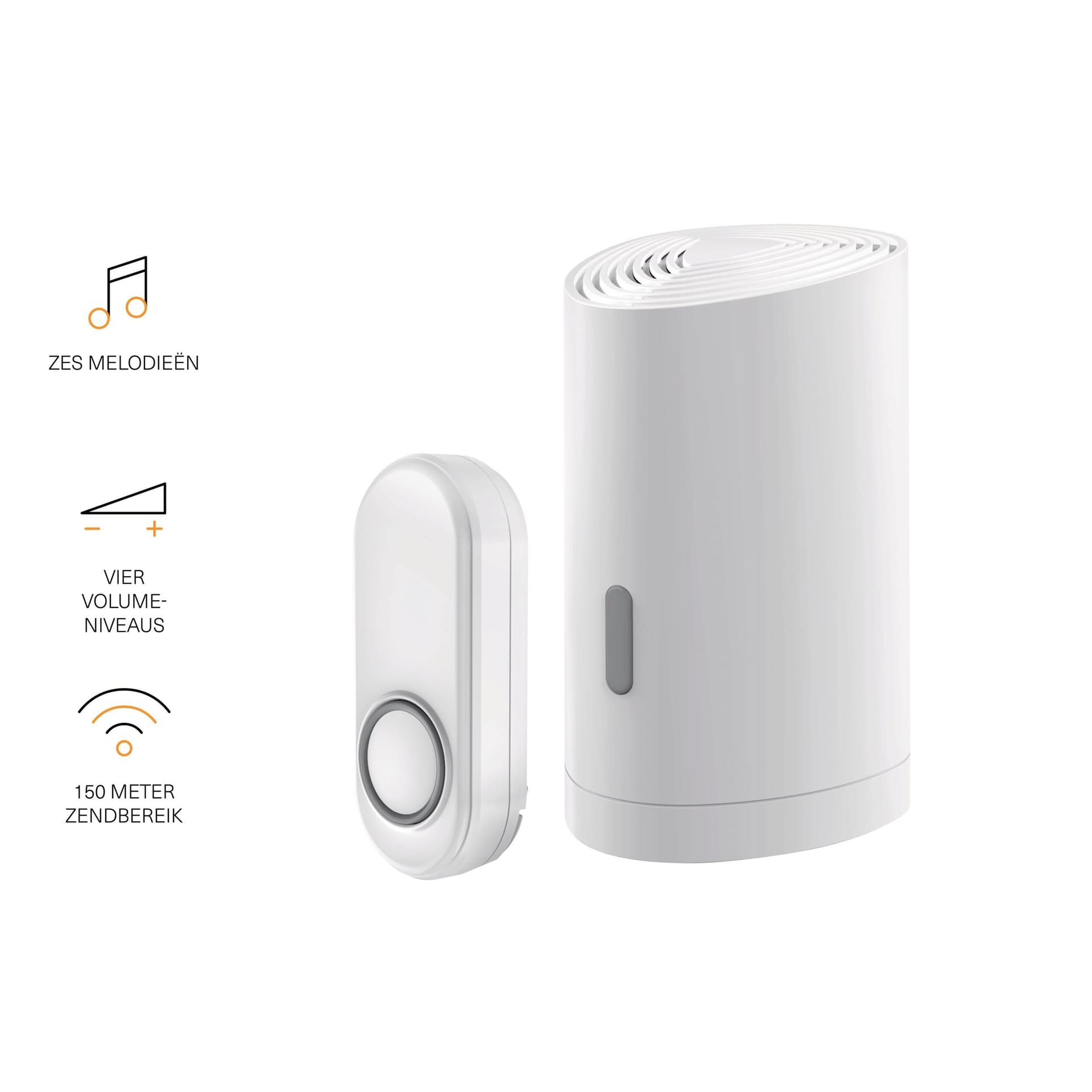 Draadloze deurbelset KlikAanKlikUit ACDB-9000AC wit 2